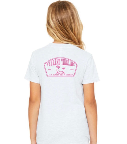 Youth Pink Weekend Threads tee - it's always the weekend®